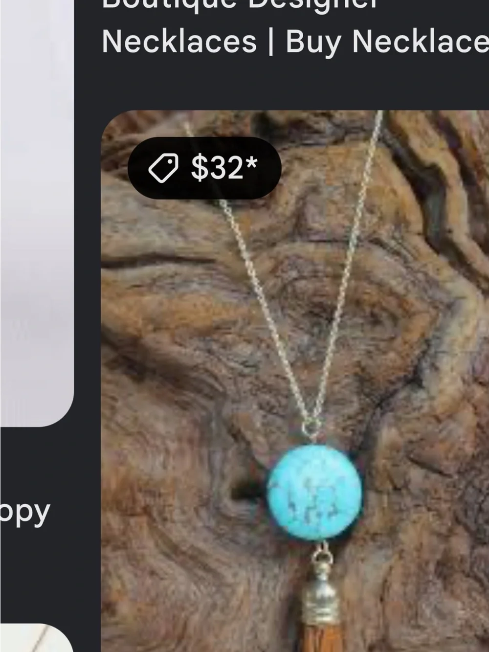 Boho Vintage Turquoise Stone Tassel Pendant Necklace -very cool